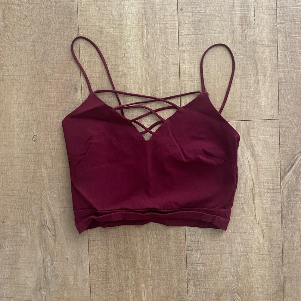 Charlotte Russe Burgundy Criss Cross Tank/Cami